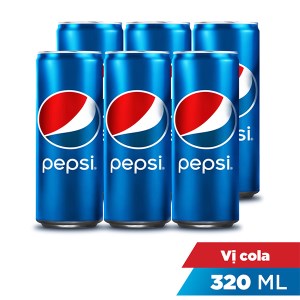 6 lon nước ngọt Pepsi Cola 320ml
