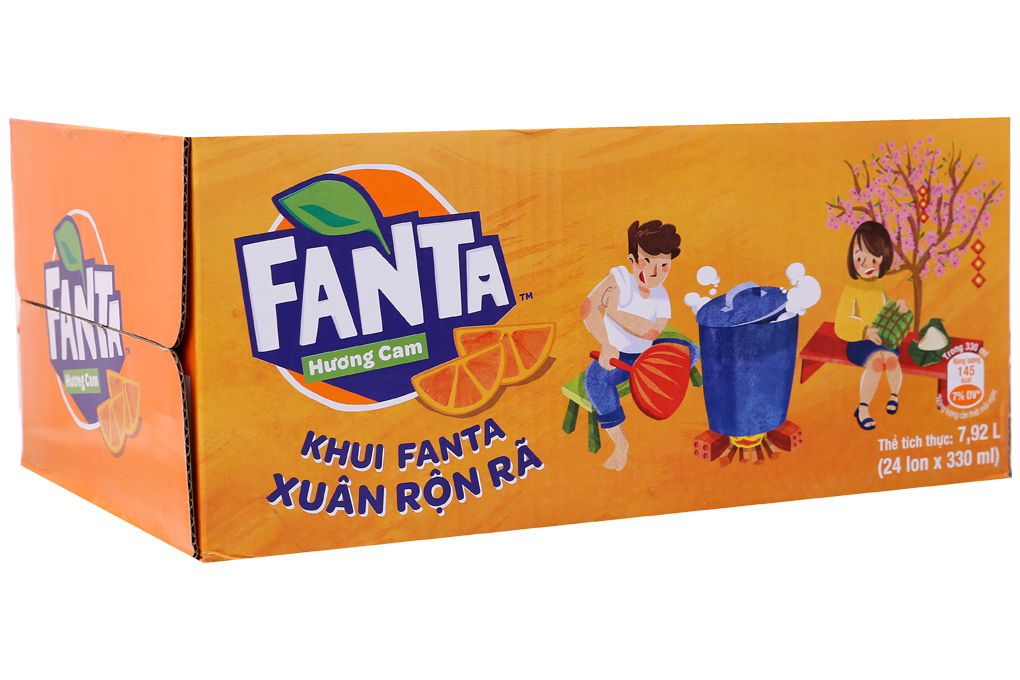 Nước ngọt Fanta hương Cam lon 330ml (thùng 24 lon)