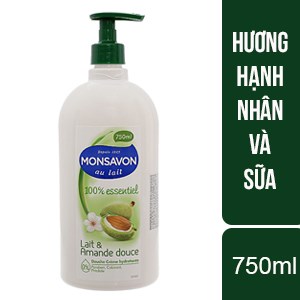 Sữa tắm cung cấp dưỡng chất cho da mịn màng và trắng sáng Monsavon Lait & Amande Douce 750ml