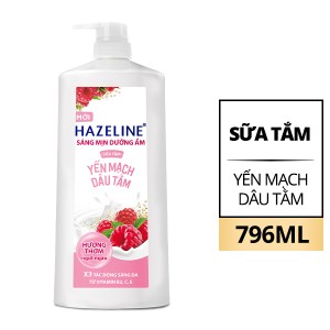 Sữa tắm dưỡng ẩm sáng da Hazeline dưỡng thể thiên nhiên yến mạch dâu tằm 796ml