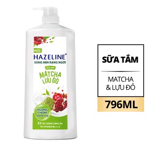 Sữa tắm dưỡng sáng Hazeline matcha lựu đỏ 796ml