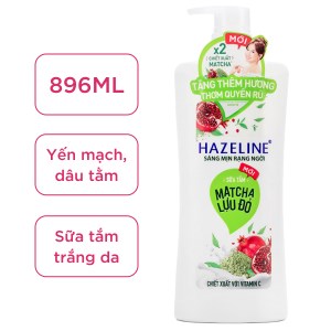 Sữa tắm dưỡng sáng Hazeline matcha lựu đỏ 896ml