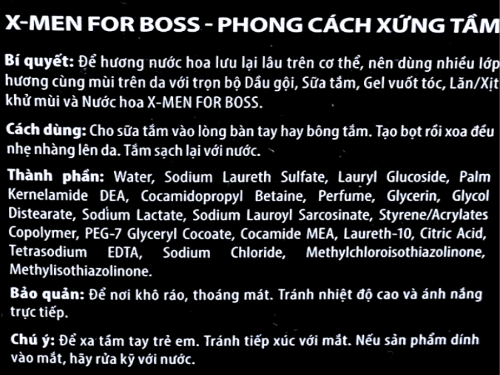 Sữa tắm nước hoa X-Men For Boss Luxury 650g 5