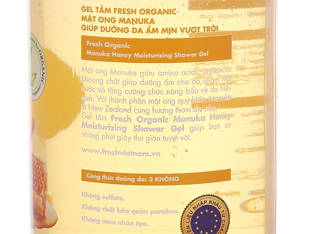 Gel tắm dưỡng ẩm Fresh Organic mật ong Manuka 500g 5