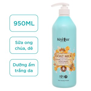 Sữa tắm Kisetsu dưỡng ẩm sữa ong chúa và sữa dê 950ml