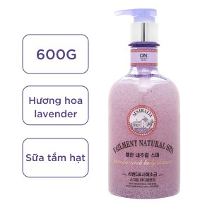 Sữa tắm hạt ON THE BODY Veilment Spa Lavender hương lavender 600g