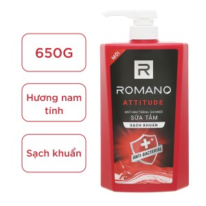 Sữa tắm Romano Attitude sạch khuẩn hương nam tính 650g