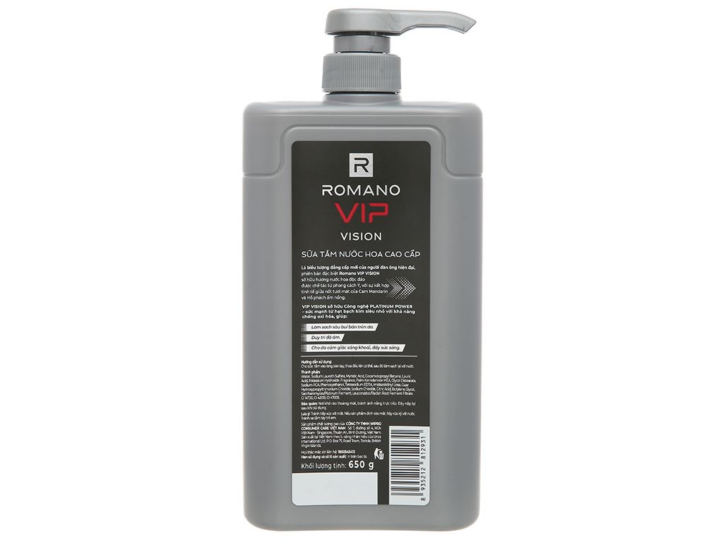 Sữa tắm Romano VIP VISION 650g giá tốt tại Bách hoá XANH