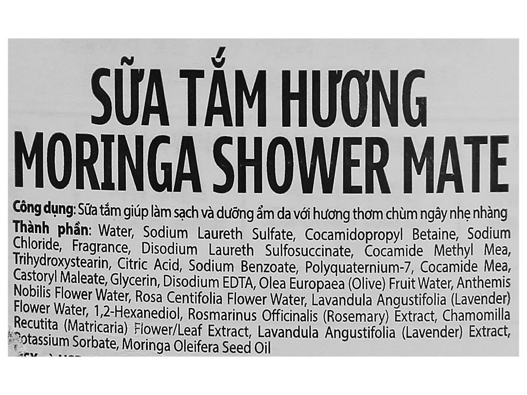 Sữa tắm Shower Mate hương moringa 840ml 4
