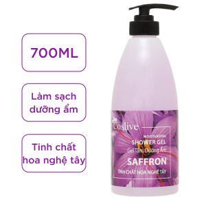 Gel tắm dưỡng ẩm Coslive tinh chất hoa nghệ tây 700ml