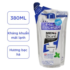 Sữa tắm khử mùi men's Bioré bạc hà mát lạnh bịch 380ml