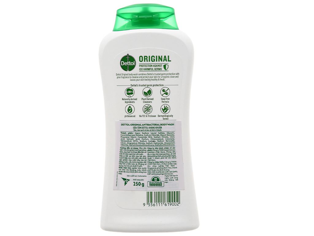 Sữa tắm Dettol Original kháng khuẩn chai 250g 3