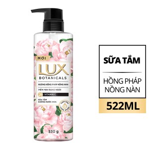 Sữa tắm Lux Botanicals hương hồng Pháp nồng nàn cao cấp cho da sáng mịn rạng ngời 522ml