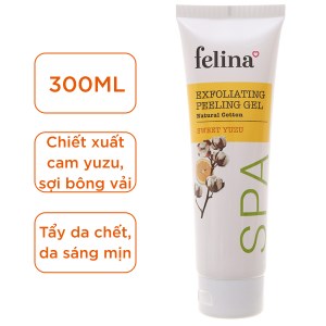 Gel tẩy tế bào chết Felina sợi bông vải & chiết xuất cam yuzu 300ml