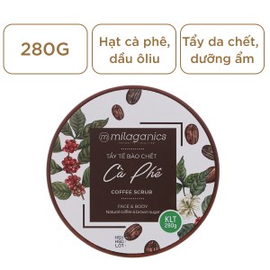 Tẩy tế bào chết cà phê Milaganics 280g