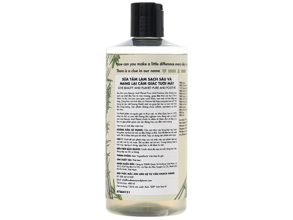 Sữa tắm Love beauty and planet làm sạch sâu 400ml 2