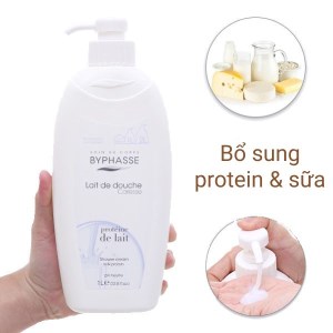 Sữa tắm Byphasse bổ sung protein và sữa 1 lít