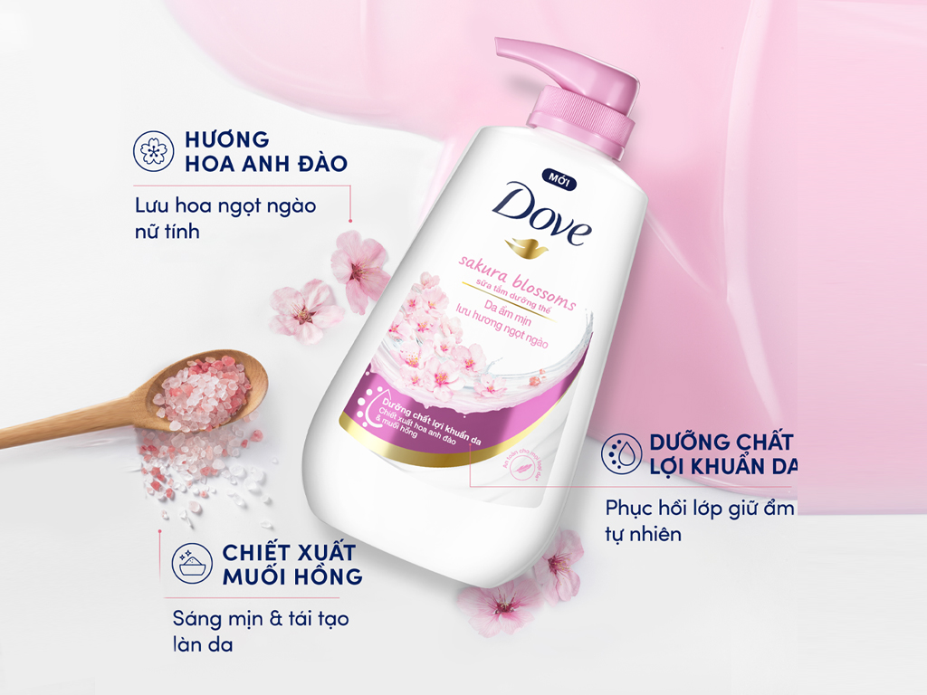 Sữa tắm Dove Hương hoa ngọt ngào hoa anh đào 500g 2