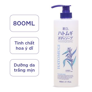 Sữa tắm Hatomugi Reihaku trắng da tinh chất ý dĩ chai 800ml