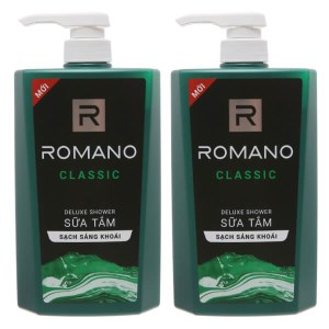 2 chai sữa tắm nước hoa Romano Classic sạch sảng khoái 650g