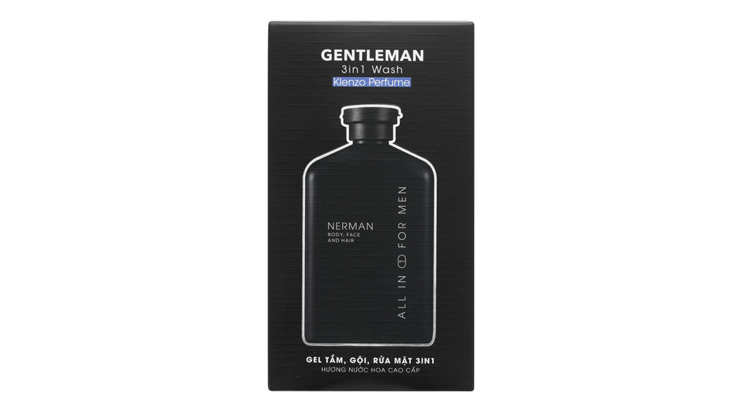 Gel tắm, gội, rửa mặt Nerman Gentleman 3in1 hương nước hoa chai 350ml ...