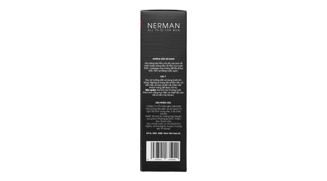 Gel tắm, gội, rửa mặt Nerman Gentleman 3in1 hương nước hoa chai 350ml ...