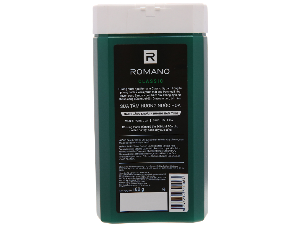 Sữa tắm nước hoa Romano Classic sạch sảng khoái 180g 3