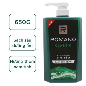 Sữa tắm nước hoa Romano Classic sạch sảng khoái 650g
