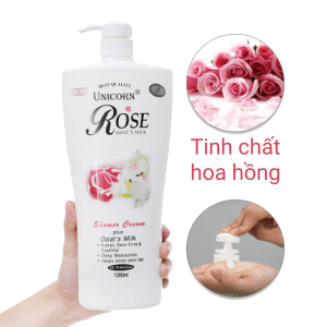 Sữa tắm trắng da Unicorn Rose tinh chất hoa hồng 1.2 lít