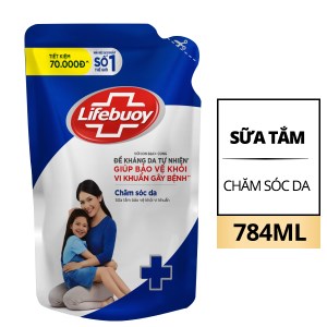 Sữa tắm bảo vệ khỏi vi khuẩn Lifebuoy chăm sóc da bịch 784ml