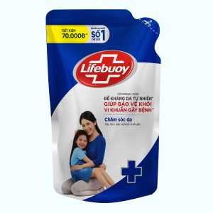 Sữa tắm bảo vệ khỏi vi khuẩn Lifebuoy chăm sóc da bịch 833ml