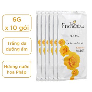 Sữa tắm trắng và dưỡng ẩm có hạt Enchanteur Deluxe Charming 6g x 10 gói