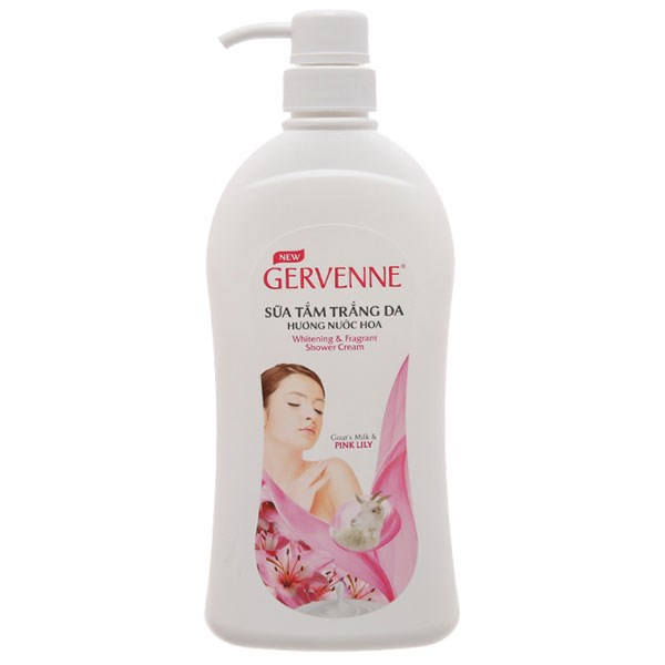 Sữa tắm Gervenne Lily Hồng trắng da hương nước hoa chai 450g