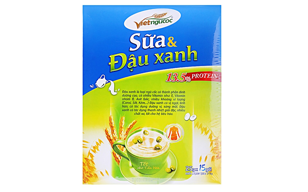 Thức uống dinh dưỡng Việt Ngũ Cốc Sữa và Đậu xanh hộp 375g