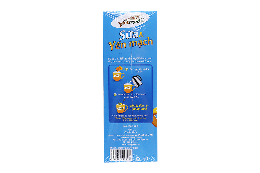 Thức uống dinh dưỡng Việt Ngũ Cốc Sữa và Yến mạch hộp 375g