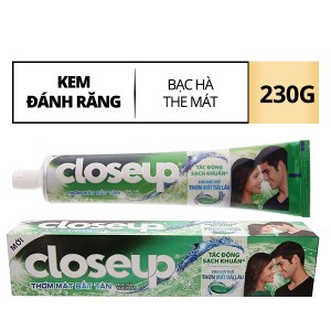 Kem đánh răng Closeup sạch khuẩn hương bạc hà the mát bất tận cho hơi thở thơm mát dài lâu 230g