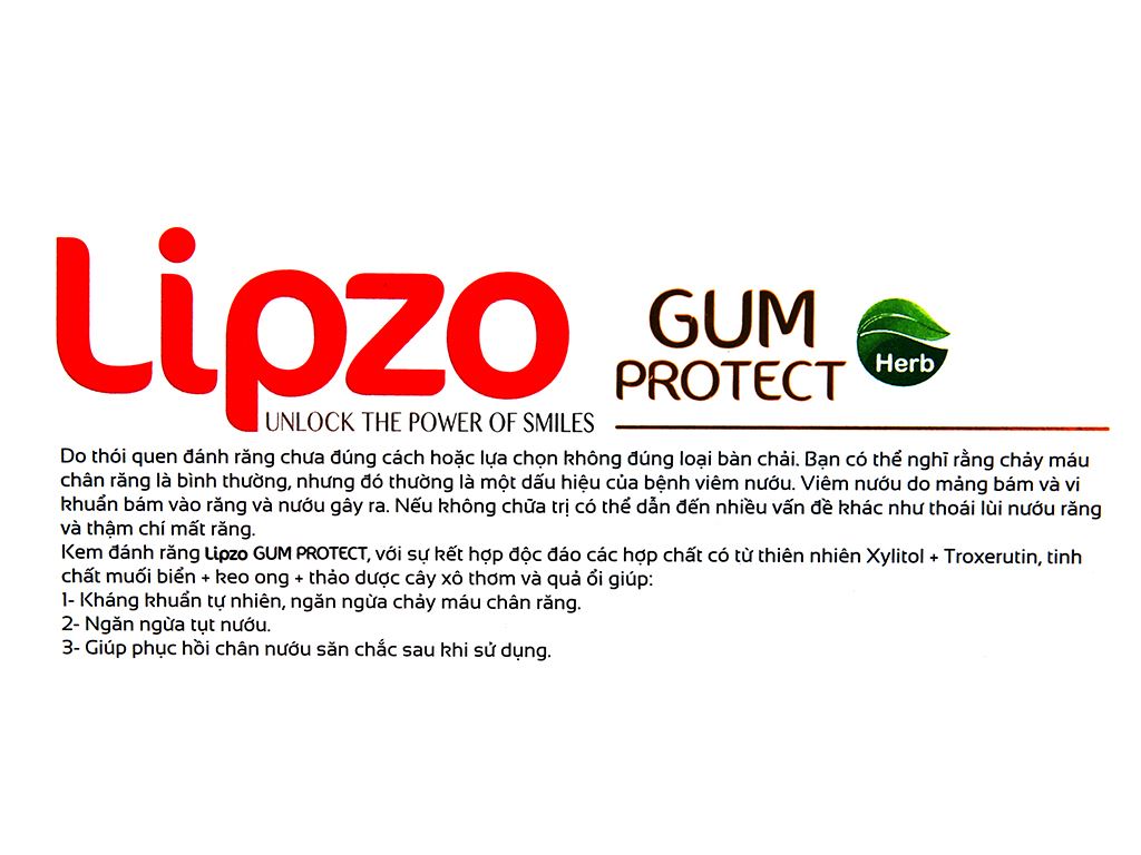 Kem đánh răng Lipzo Herb Gum Protect 185g 5