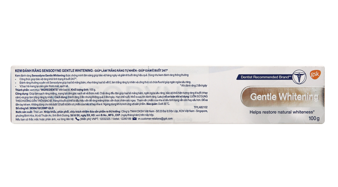 Kem đánh răng Sensodyne Gentle Whitening giúp làm trắng răng tuýp 100g - 19