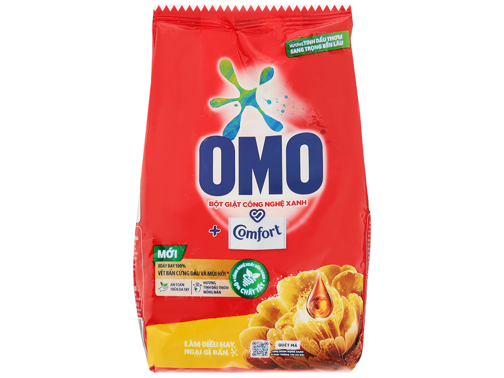 Bột giặt OMO Comfort tinh dầu thơm nồng nàn xoáy bay vết bẩn và hương thơm bền lâu túi 350g 5
