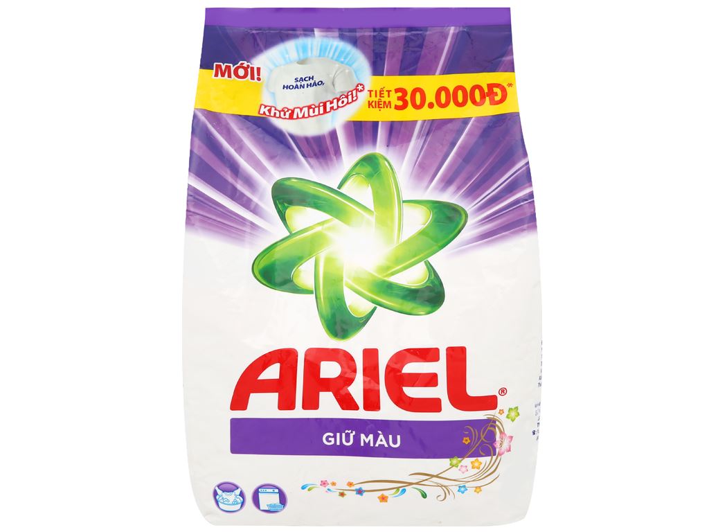 Bột giặt Ariel Sạch Hoàn Hảo - Khử Mùi Hôi, Giữ Màu Túi 2.7kg 1