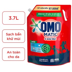 Nước giặt OMO Matic cửa trên giúp quần áo sạch bẩn khử mùi toàn diện túi 3.7 lít