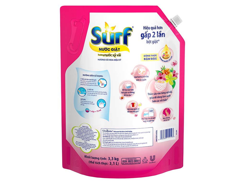 Nước giặt Surf hương cỏ hoa diệu kỳ túi 3.1 lít 3