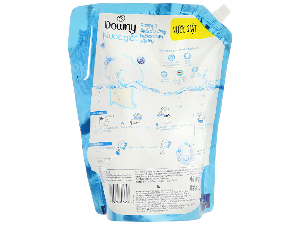 Nước giặt Downy biển xanh tươi mát túi 1.95 lít 8