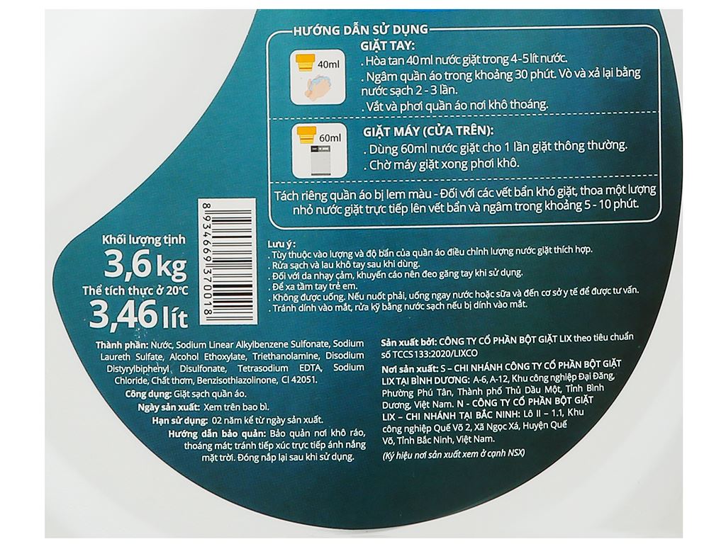 Nước giặt IZI HOME trắng sạch ngát hương can 3.46 lít 4