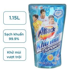 Nước giặt Attack khử mùi hương bứt phá túi 1.15 lít