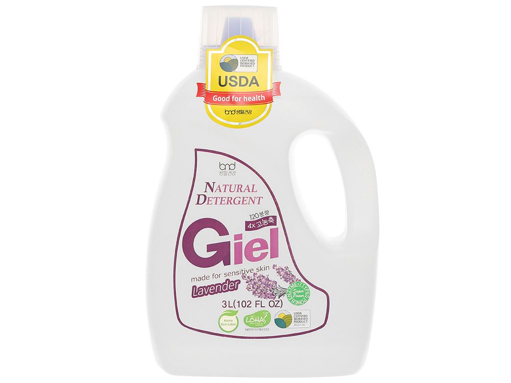 Nước giặt hữu cơ sinh học Giel hương Lavender chai 3 lít 1