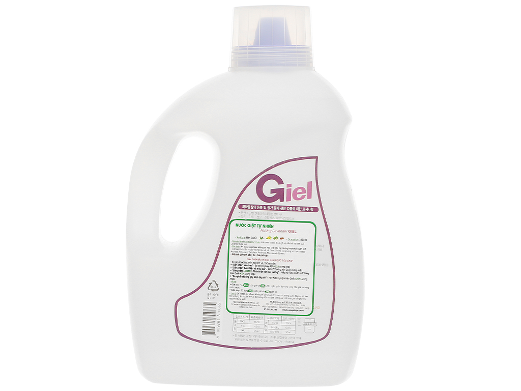 Nước giặt hữu cơ sinh học Giel hương Lavender chai 3 lít 3