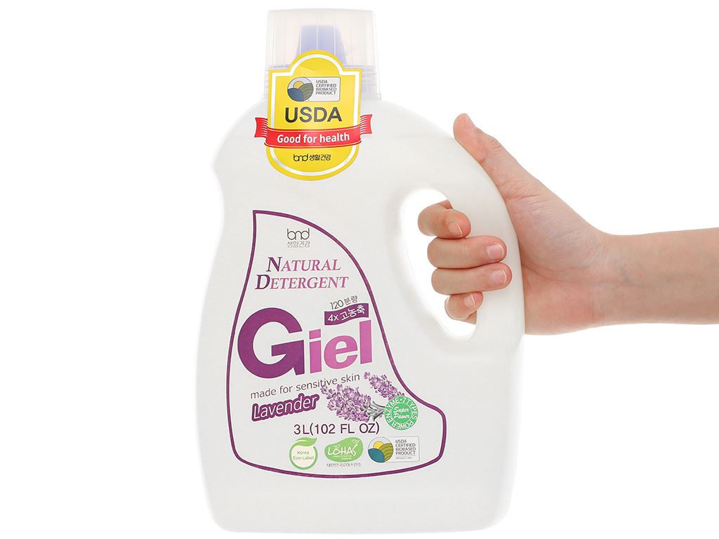 Nước giặt hữu cơ sinh học Giel hương Lavender can 3 lít 4