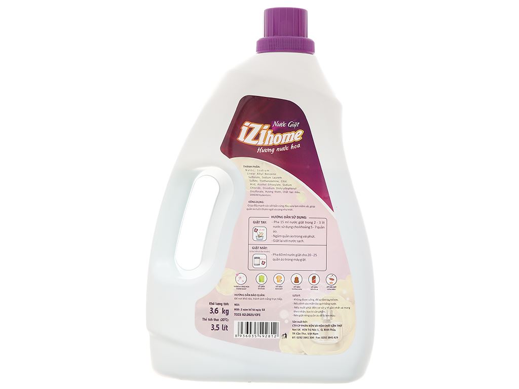 Nước giặt IZI HOME đậm đặc nồng nàn hương nước hoa chai 3.5 lít 3