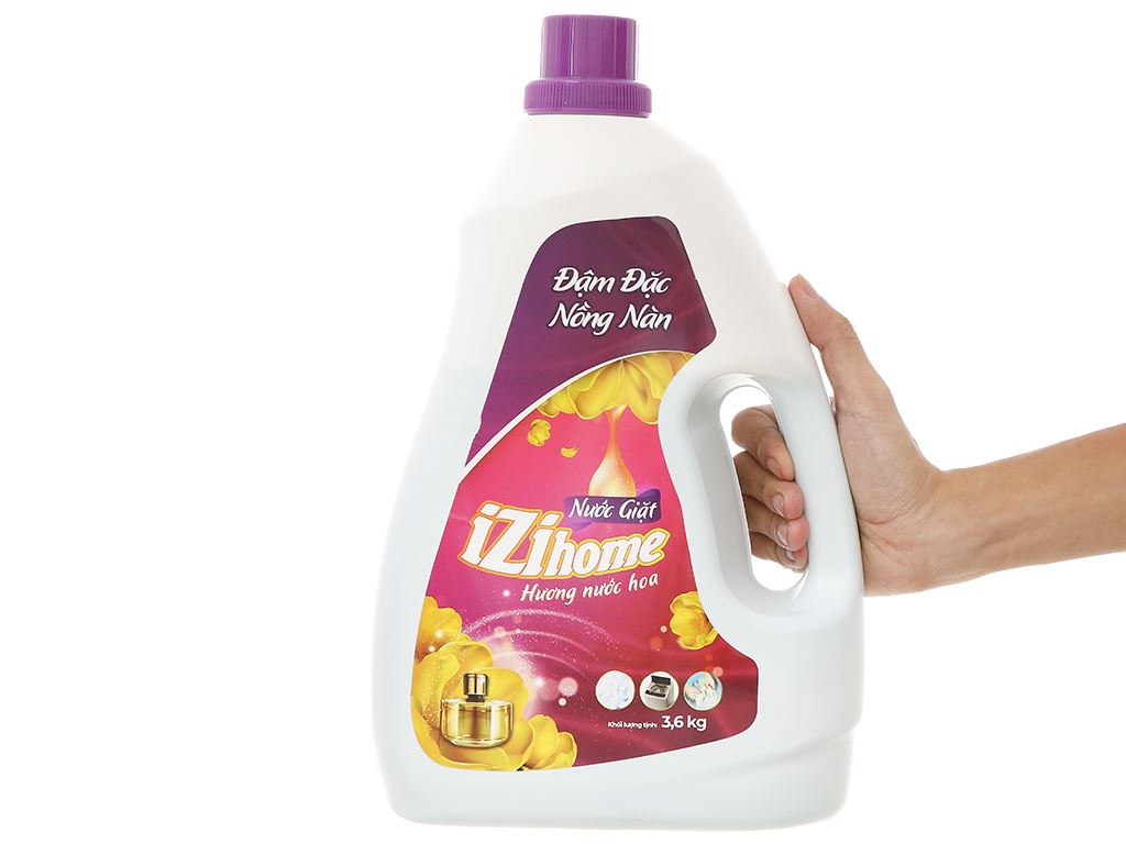 Nước giặt IZI HOME đậm đặc nồng nàn hương nước hoa chai 3.5 lít 4